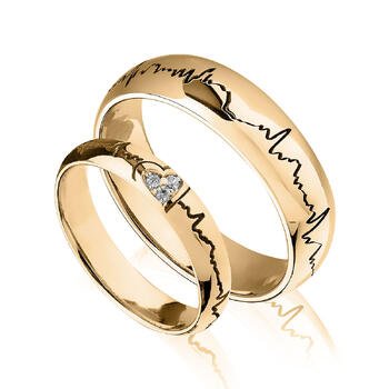 Verighete aur 14k Hart Beat